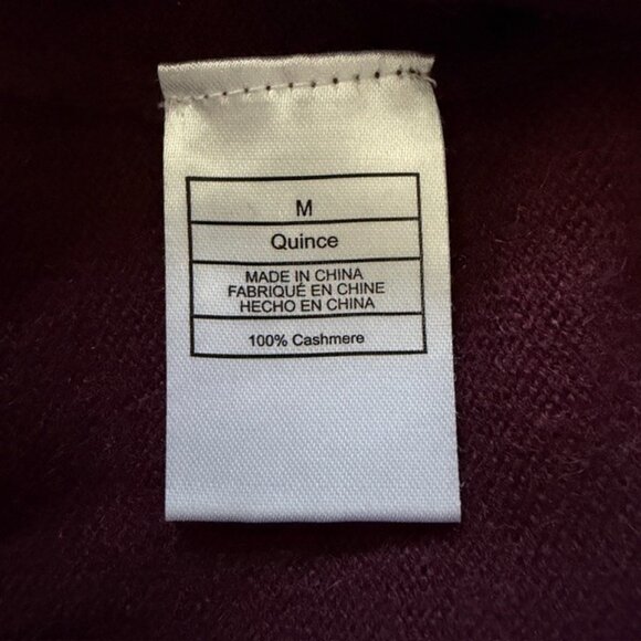 QUINCE Mongolian Cashmere Crew Neck Sweater Burgundy Medium - Picture 8 of 11